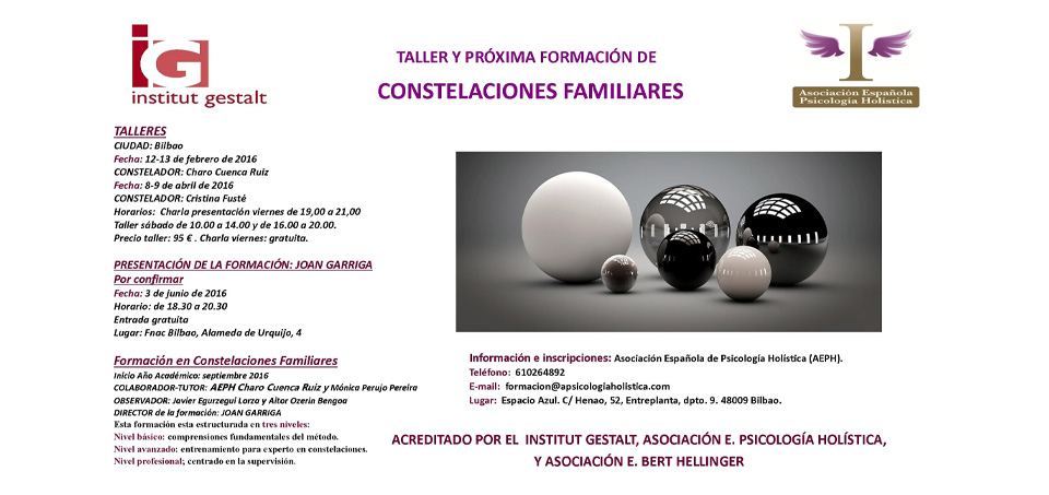Taller y próxima formación de constelaciones familiares